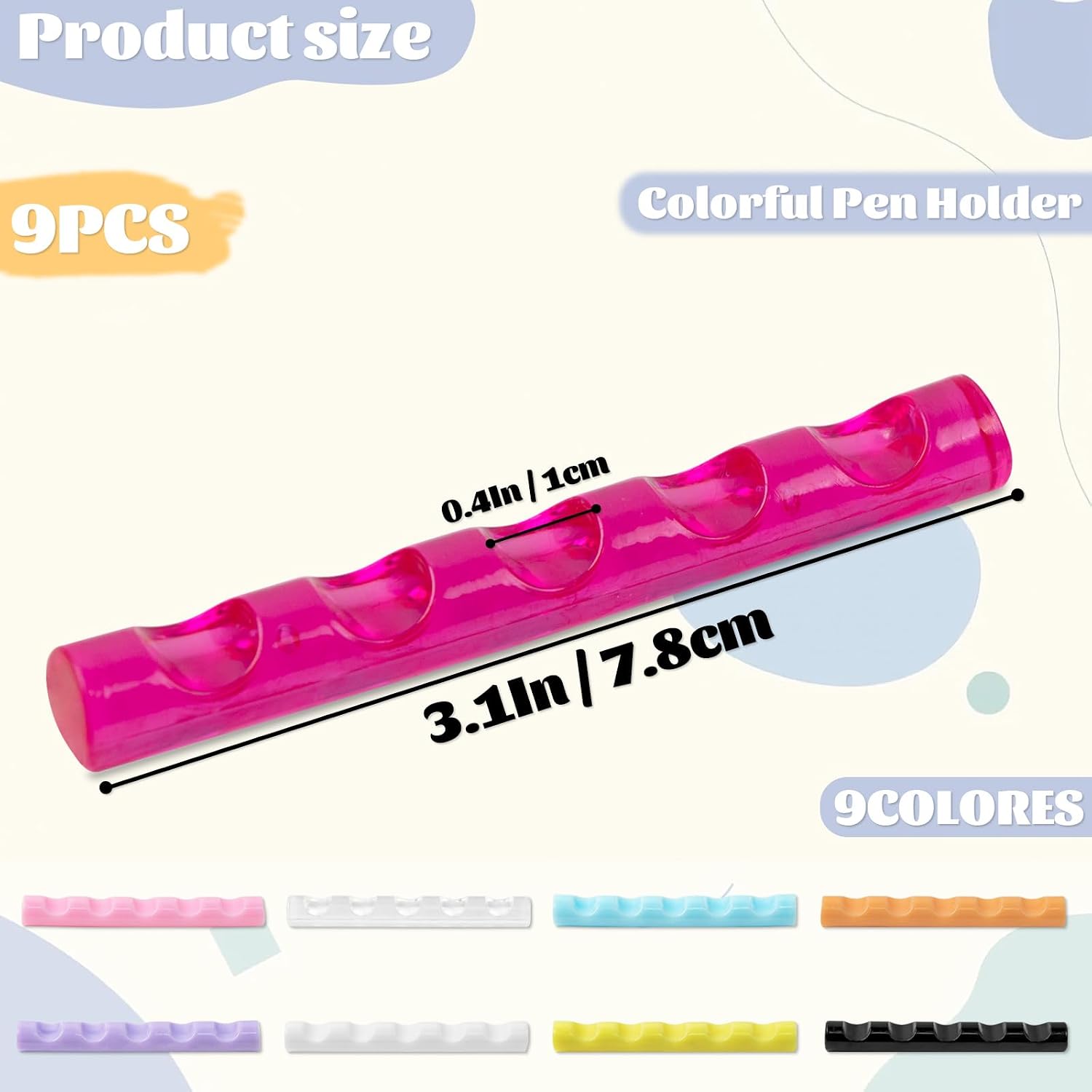 9 PCS Crystal Bar Pen Holder Acrylic Brush Stand Organizer Holders | Transparent Brush Holder for Nail Art Painting Pens, Makeup Brushes, Manicure Tools (Colorful)