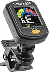 LT-3 Afinador de Guitarra Recarregável, Afinador de Clipe, Visor Colorido, Sintonizador Cromático para Guitarra Baixo Ukulele Violino Banjo Bandolim, Afinador Digital, Acessórios de Guitarra
