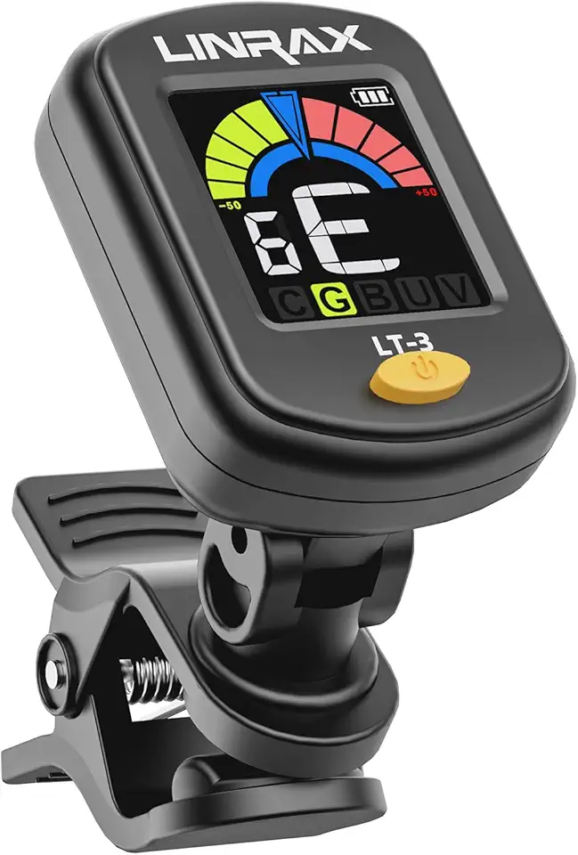 LT-3 Afinador de Guitarra Recarregável, Afinador de Clipe, Visor Colorido, Sintonizador Cromático para Guitarra Baixo Ukulele Violino Banjo Bandolim, Afinador Digital, Acessórios de Guitarra