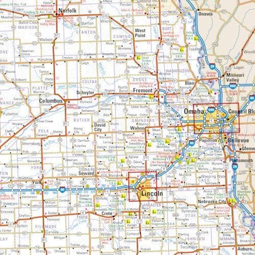Miniatura 2 de Mapa de pared del estado de Nebraska - 20.75" x 18.5" laminado