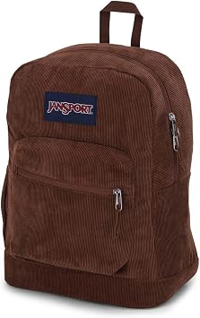 JanSport Cross Town Plus Remix Backpack - Padded Back Panel, Laptop Sleeve, and Front Pocket Organizer - Basic Brown Corduroy