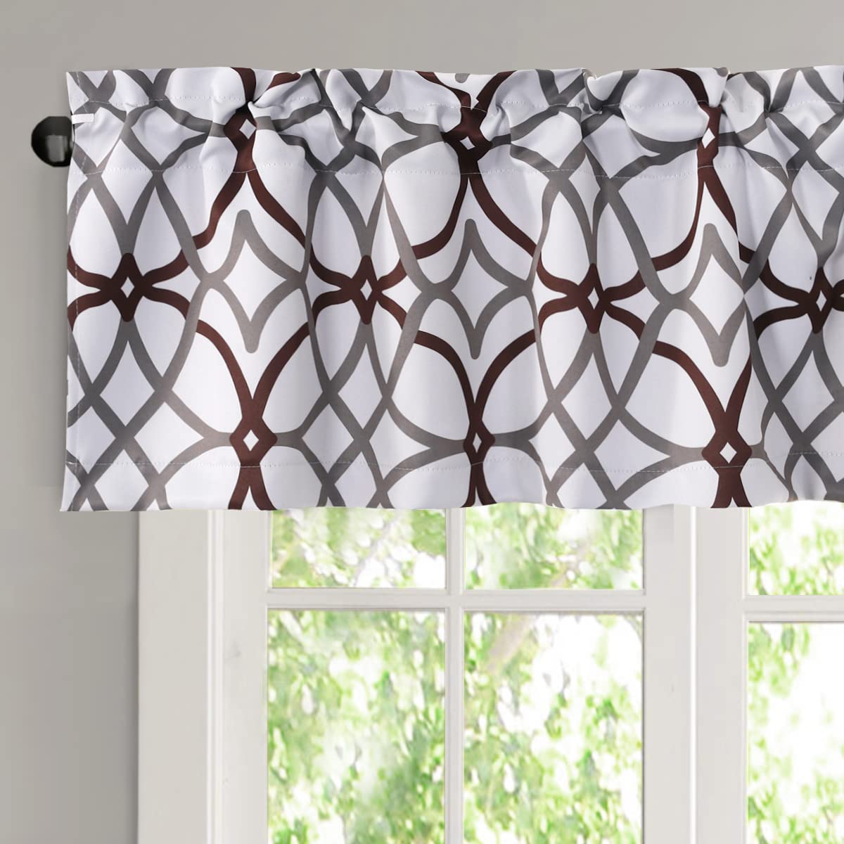 H.VERSAILTEX Blackout Curtain Valances for Kitchen/Bathroom - Thermal Insulated Window Valances for Living Room/Bedroom Rod Pocket Short Curtain 1