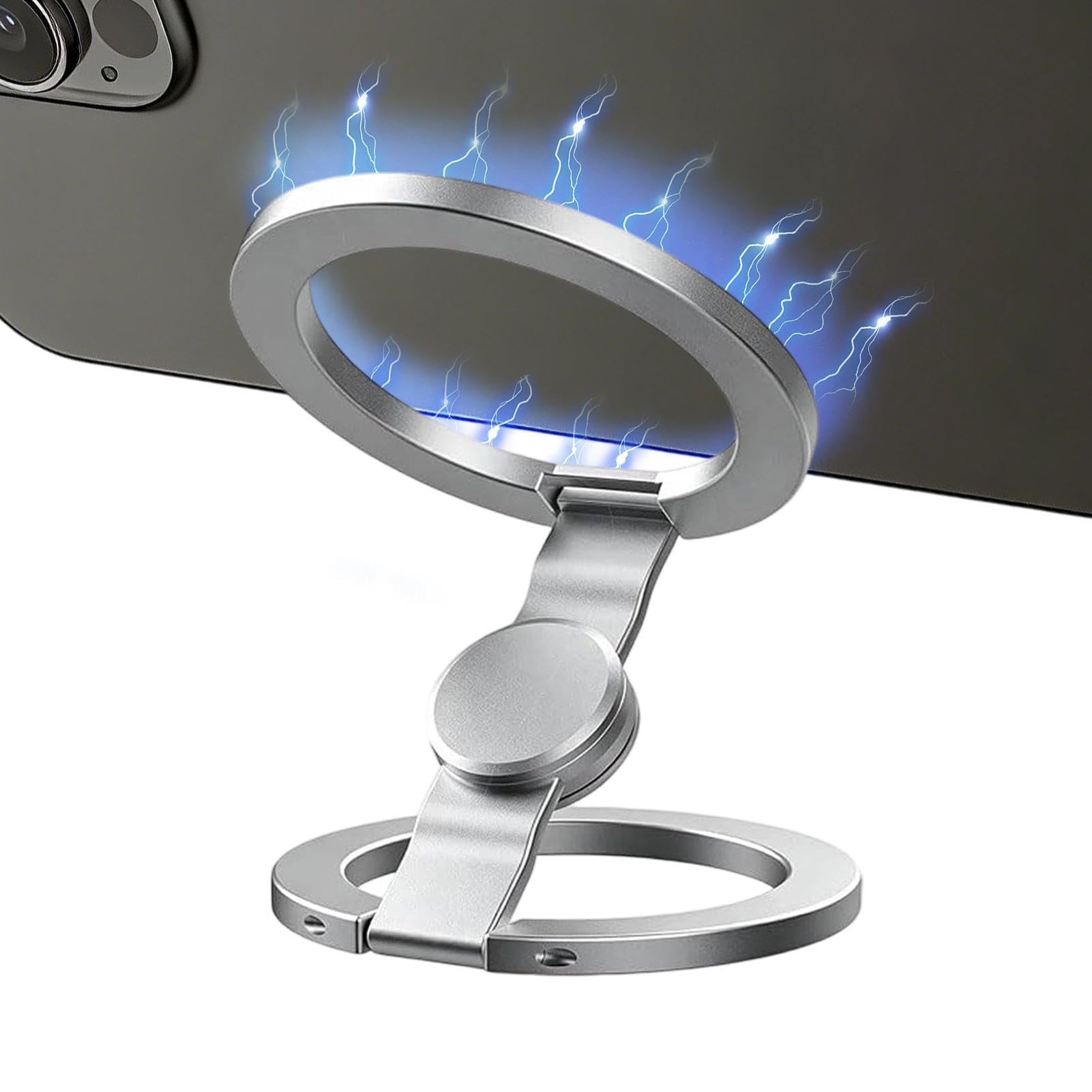Supporto magnetico ad anello per telefono su entrambi i lati, girevole a 360°, per casa, palestra, vlogging, riprese, ideale per uomini e donne