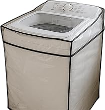 Capa Protetora para Máquina de Lavar 8 a 15kg Costura Mágica – Transparente em PVC Resistente com Abertura Superior e Elástico – Fabricação Própria – Tamanhos P e M (Transparente, P (8-12Kg))