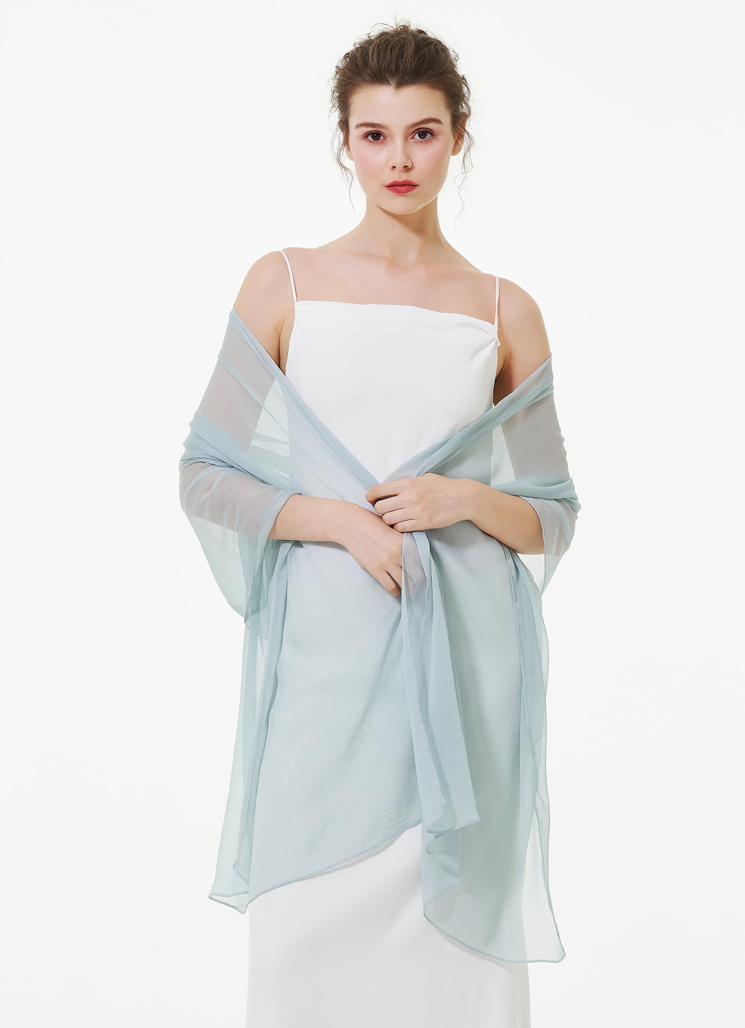 BEAUTELICATE Scialle Donna Elegante Crêpe Stola Estivo Leggera Coprispalle per Matrimonio Sposa Festa Cerimonia Abito