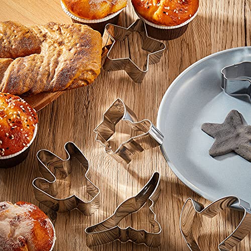 9 Pieces Cowboy Cookie Cutter Set Western Cookie Cutters, Includes Cow, Star, Horse, Cowboy, Boot, Hat, Cactus, Horseshoe, Horse Head, Stainless Steel Cookie Cutter For Baking Decorative Food Diy #TOP4