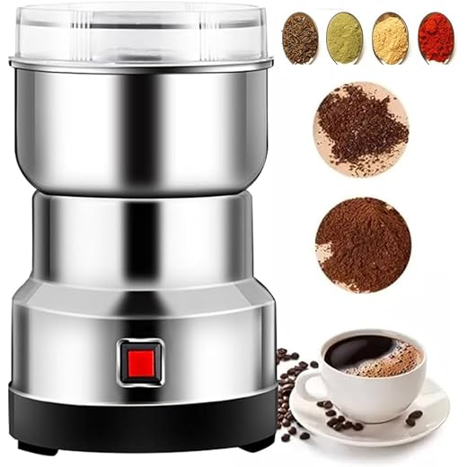 Drumstone ???? ?????????? ???????????????? Electric Coffee Grinder 300W ? Stainless Steel Mini Masala Grinder for Spices, Seeds, Nuts, Coffee Beans ? Dry Masala Mixer with Large Capacity