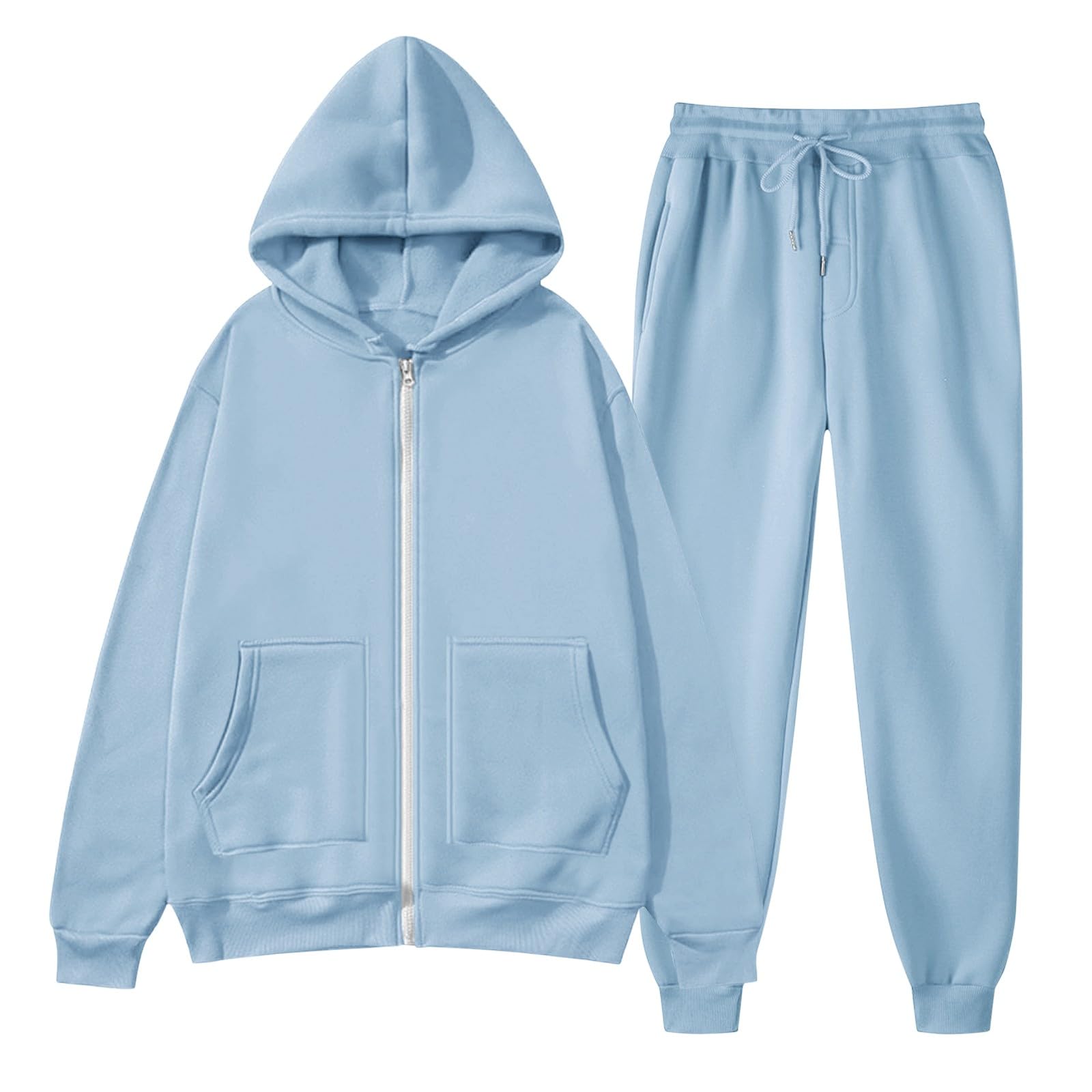 Survêtement pour femme - Grandes tailles - Survêtement surdimensionné pour | Veste de survêtement ample avec fermeture éclair - Unisexe - Vêtement de sport - Deux pièces - Style décontracté - Y2K