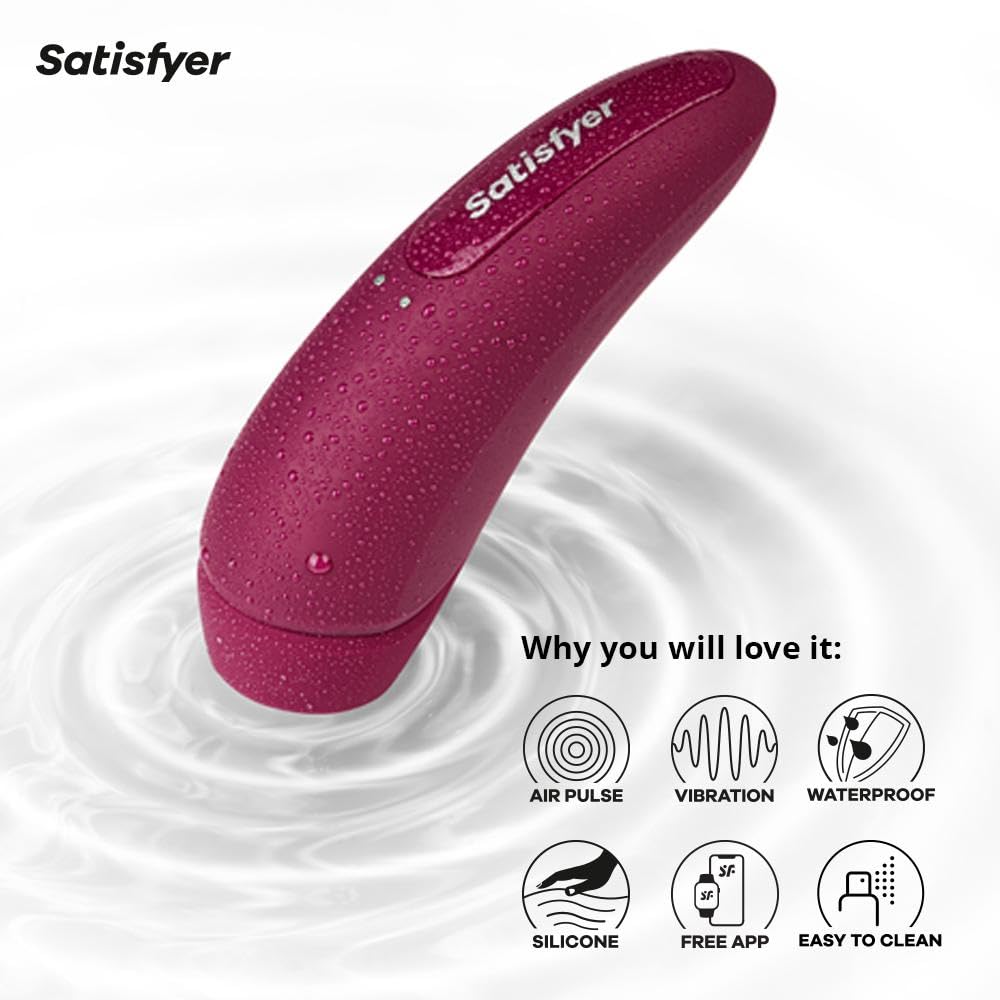 Satisfyer Curvy 1 Connect App Sex Toys Donne | Stimolazione Clitoridea | Massaggiatore vibrante potente e silenzioso | Vibratori ricaricabile | Sex Toy Rosso Bordeaux