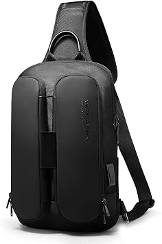 Muzee bandolera hombre antirrobo impermeable puerto USB，Adecuado para ipad  de 9,7 pulgadas negro : Amazon.es: Informática