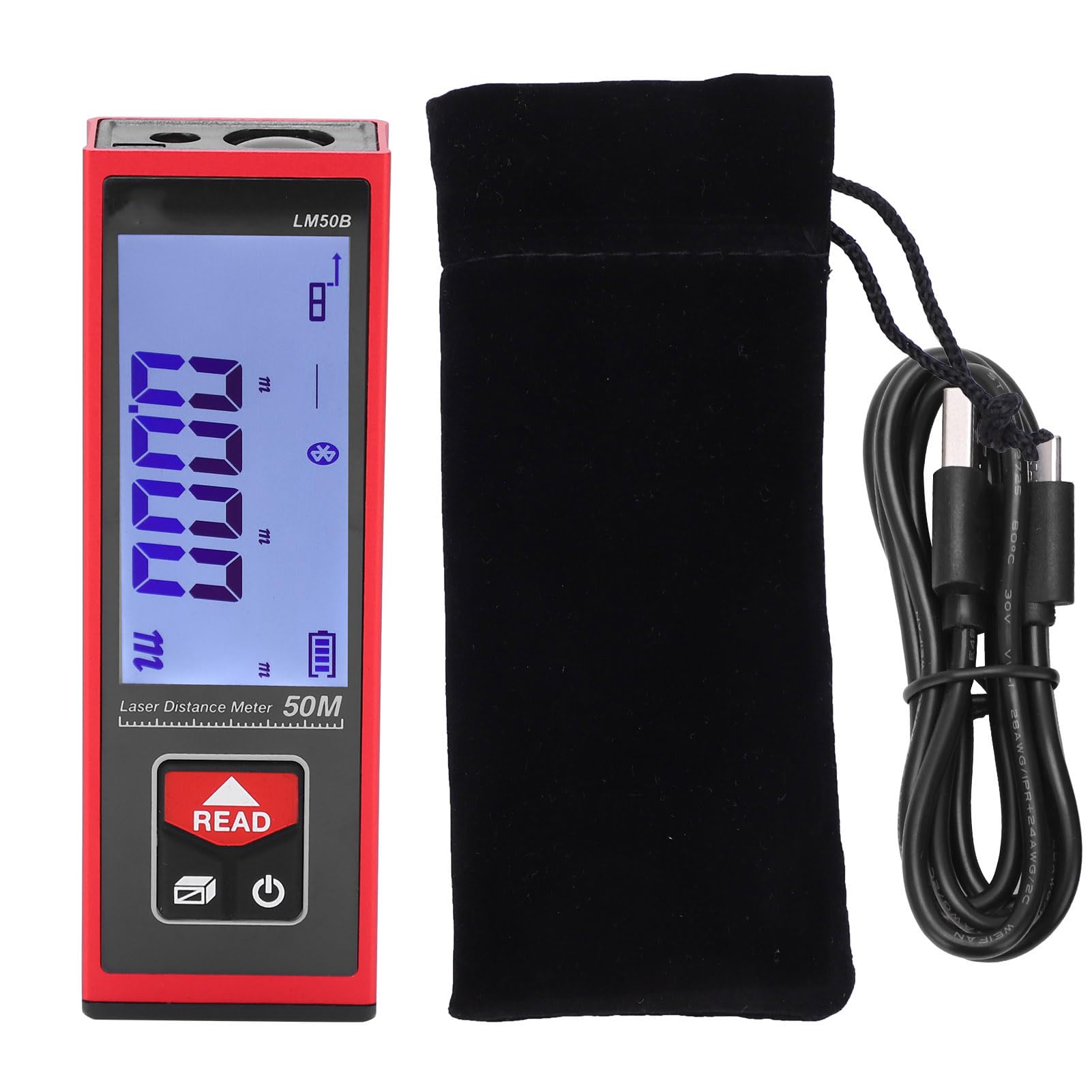 Buscador de Rango láser de Gearwell, medidor de Distancia LM50B 50m, Herramienta de medición de Regla electrónica, Dispositivo de medición láser de Mano, para medición de