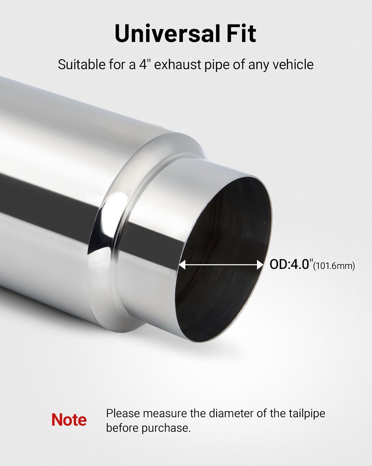 EVIL ENERGY 4.0" Resonator Muffler Stainless Steel (4.0 inch Inlet/Outlet, 13.7" Length)
