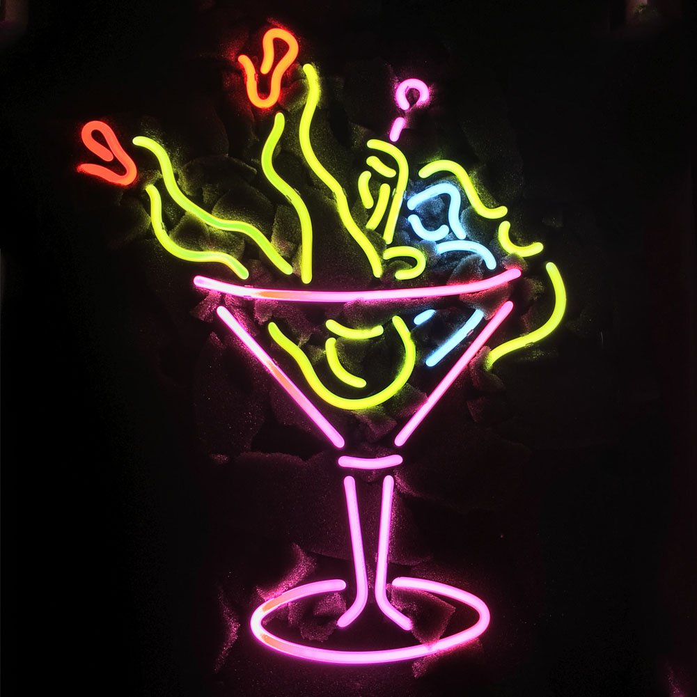 Amazon | LiQi【 COCKTAIL】ネオン 看板 NEON SIGN （縦35cmX横45cm