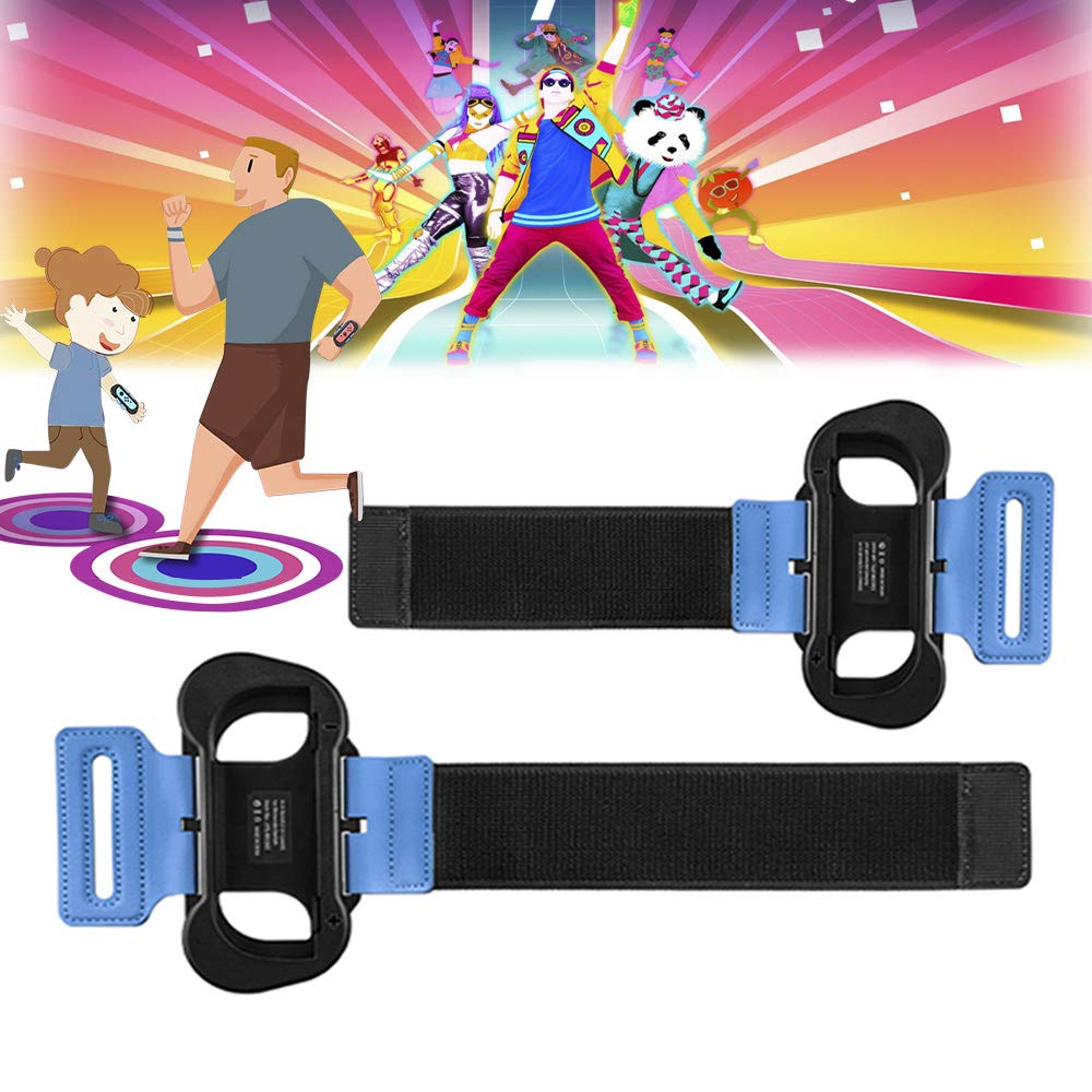 SUPERSUN 2 Pieces Wrist Straps for Nintendo Switch Just Dance 2021 2020 2019 Zumba Burn It Up, Adjustable Elastic Wristband for Nintendo Switch Dance Games, Joy Con Grips