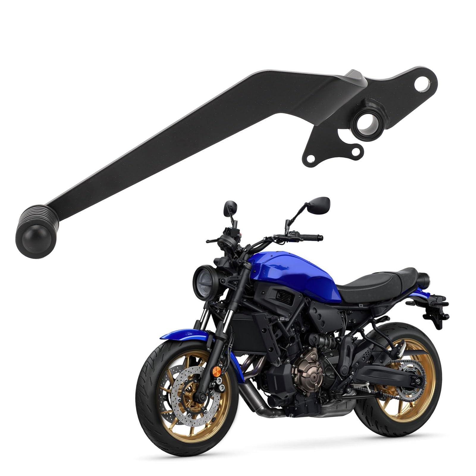 Palanca de freno de pie, brazo de pedal de freno trasero de acero al carbono compatible con MT-07 FZ-07 XSR700 2021-2024 conjunto trasero de motocicleta