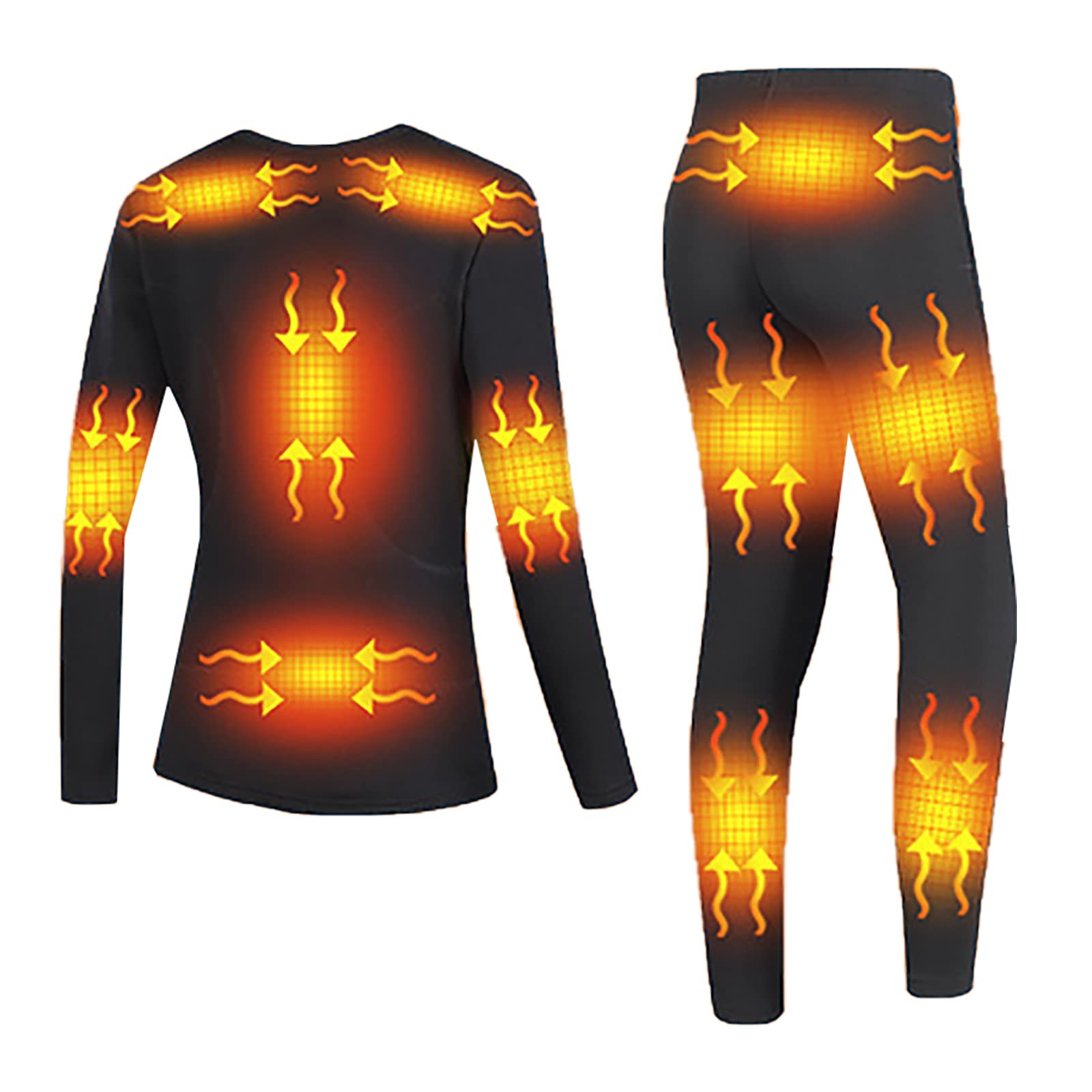 Generic Ropa interior térmica calefactable, 16 zonas climatizadas 3 velocidades control de temperatura invierno ropa base para el día a día
