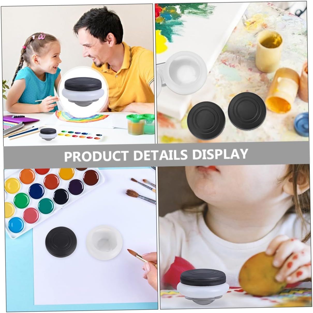 LOLIPPYY 2pcs Oil Palette Cup Stainless Steel Palette Cups Lids Paint Holders for Artists