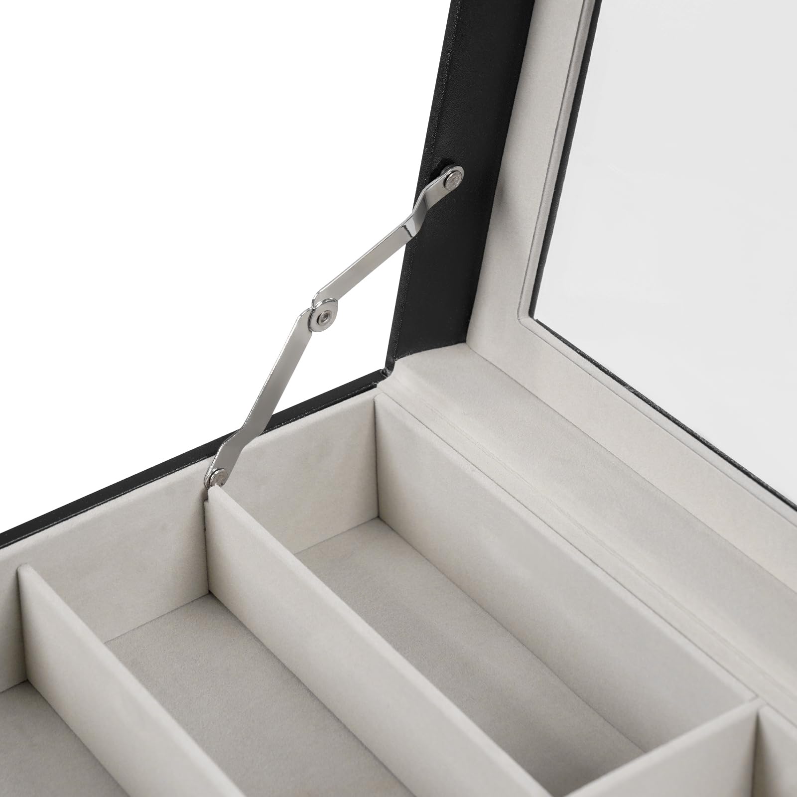 Caja de almacenamiento para gafas de sol, estuche con cerradura, gafas de sol con tapa de cristal, para guardar 12 relojes y 12 gafas de sol
