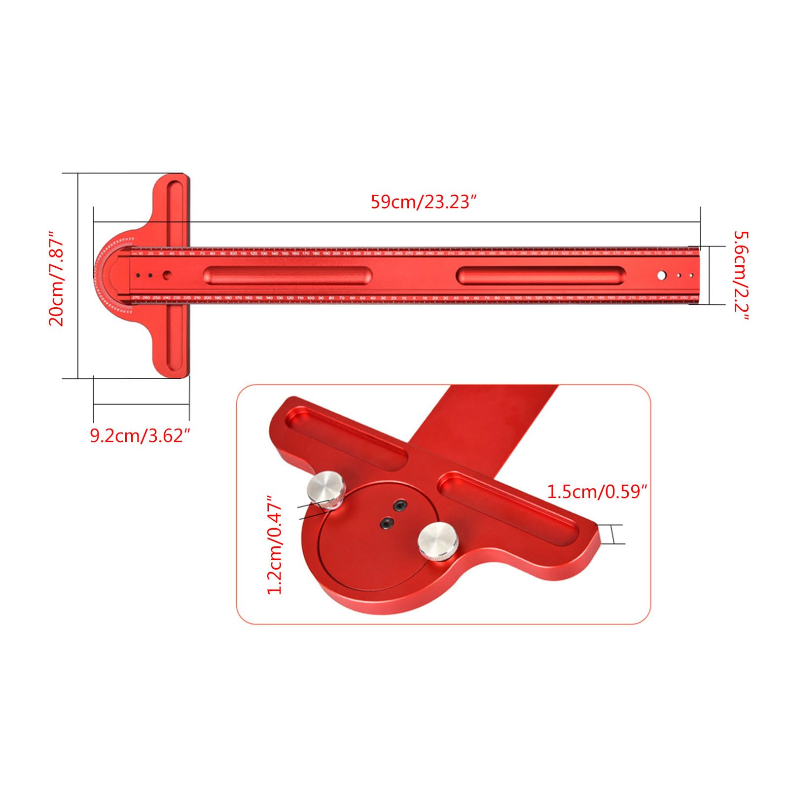Righello da costruzione Tipo T Righello Lavorazione Del Legno Scribing Quadrato Righello Calibro Goniometro Regolabile Carpentieri Accessori