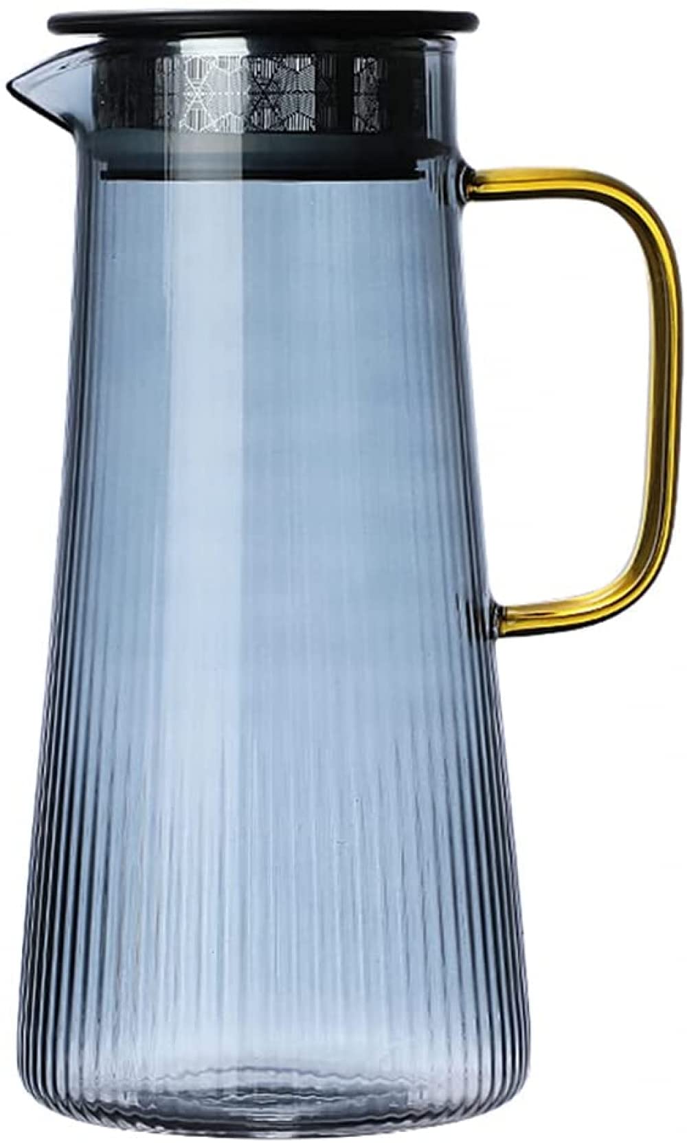 YRHHGlass Pitcher with Lid Heat Resistant Beverage Carafe Home Jug Iced Tea Juice Bottle Large Capacity 1300ml Thickened Juice Jug