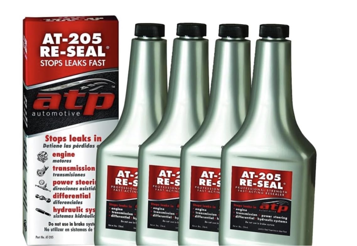 AT-205 Re-Seal Leak Stopper 8oz - 4 Pack of Leak Stop. for Any Automotive Leak. Stop leaks in Engine-transmissions-Power Steering-Differential-Hydraulics.Made in USA.