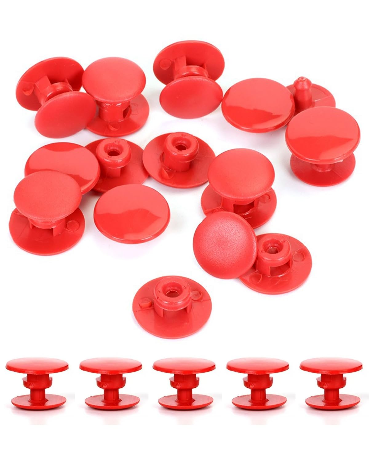 20 Pièces boutons pour crocs, bouton pression plastique, rivets et broches en plastique, crocs boutons de rechange, pour réparation et décoration, 16 mm de diamètre - 1
