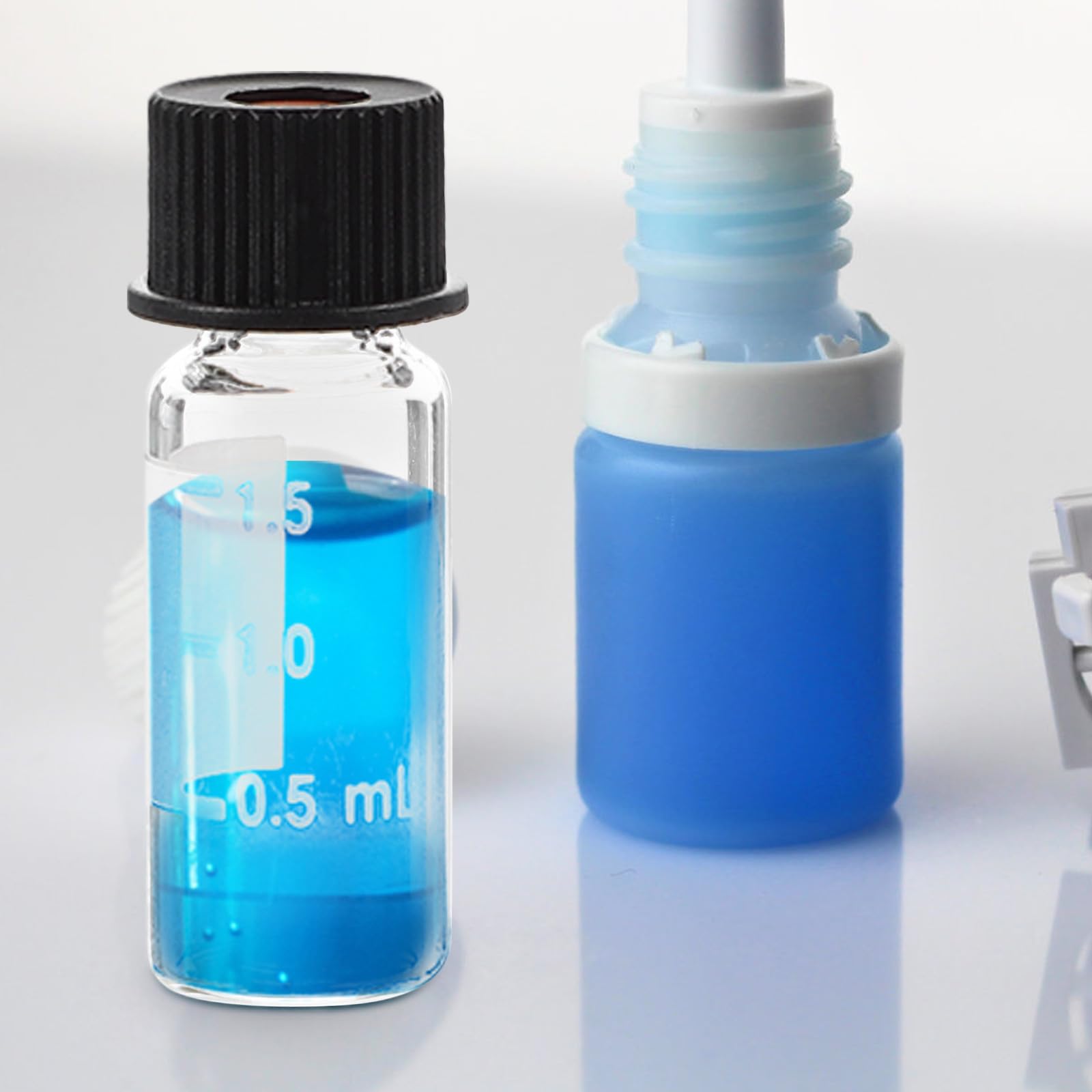 100 Frascos de Boca Roscada Paquete de 100 Piezas y Tapa para Cromatografía, 2ml Fugas, Adecuado para y Cosméticos