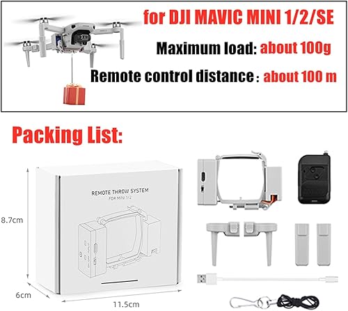 Para DJI Mavic Mini 2Mini 1SEMINI 3 PRO Drone Airdrop sistema de caída de aire, lanzador de cebo de pesca, anillo de boda, regalo de entrega (color