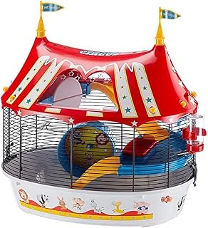 Ferplast Hamster Cage Mouse Cage Small Animal Cage CIRCUS FUN sturdy plastic and metal, coloured stickers and accessories included, 49,5 x 34 x 42,5 cm