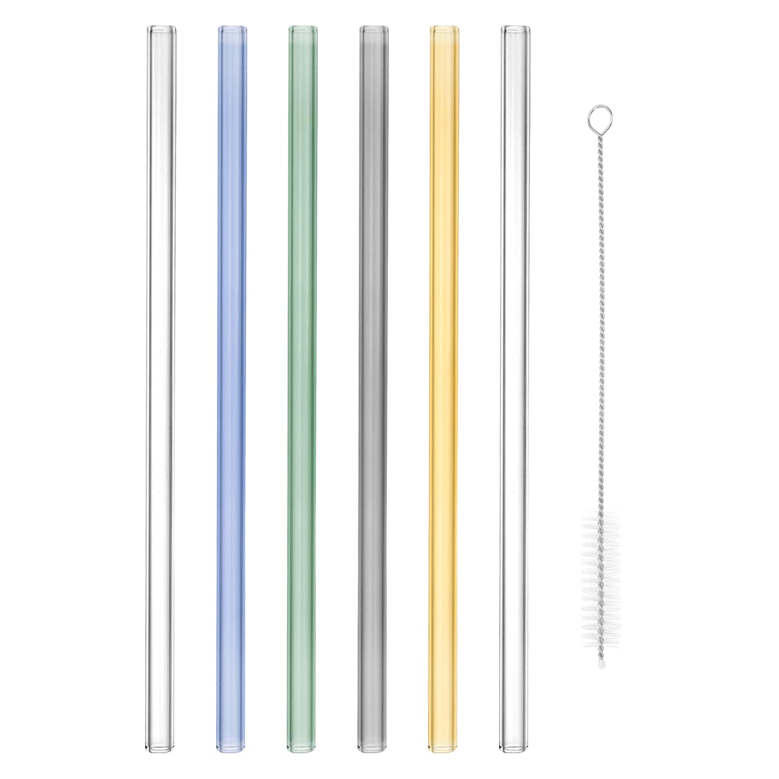 Tubes droits en verre borosilicate PATIKIL 30,5 cm x 12 mm d'épaisseur 2 mm avec brosse colorée