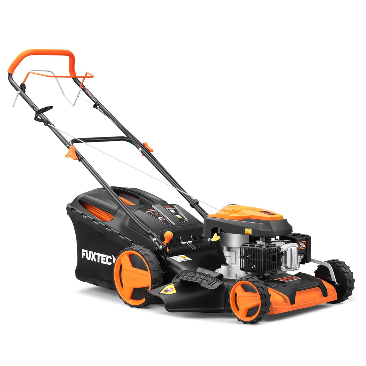 FUXTEC Tondeuse Thermique FX-RM5196 51cm 196cm3 6CV 4,4KW Autopropulsée Easy Clean 4en1 Mulching Bac 60L