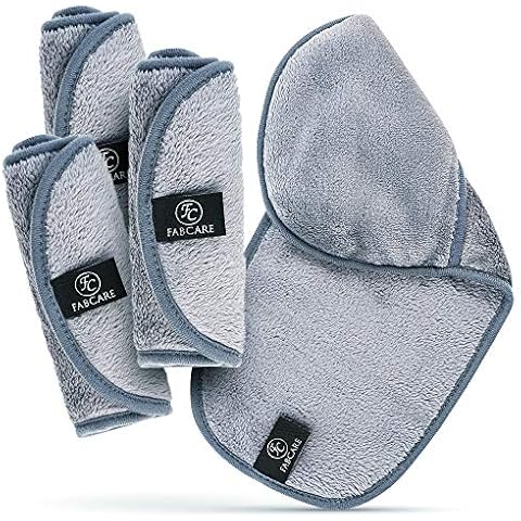 FABCARE Makeup Remover Cloth Microfibre (4 pieces) - DERMATEST VERY GOOD - Washable up to 95°C - Integrated make-up removal glove - Microfibre face cloths - Make-up remover cloths washable Cover
