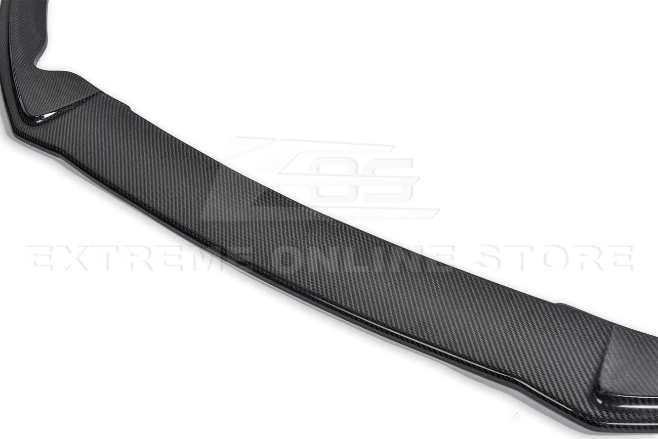 Extreme Online Store Replacement for 2015-2018 Ford Focus ST MK3.5 | Add-On Bottom Line Carbon Fiber Front Bumper Lower Lip Splitter