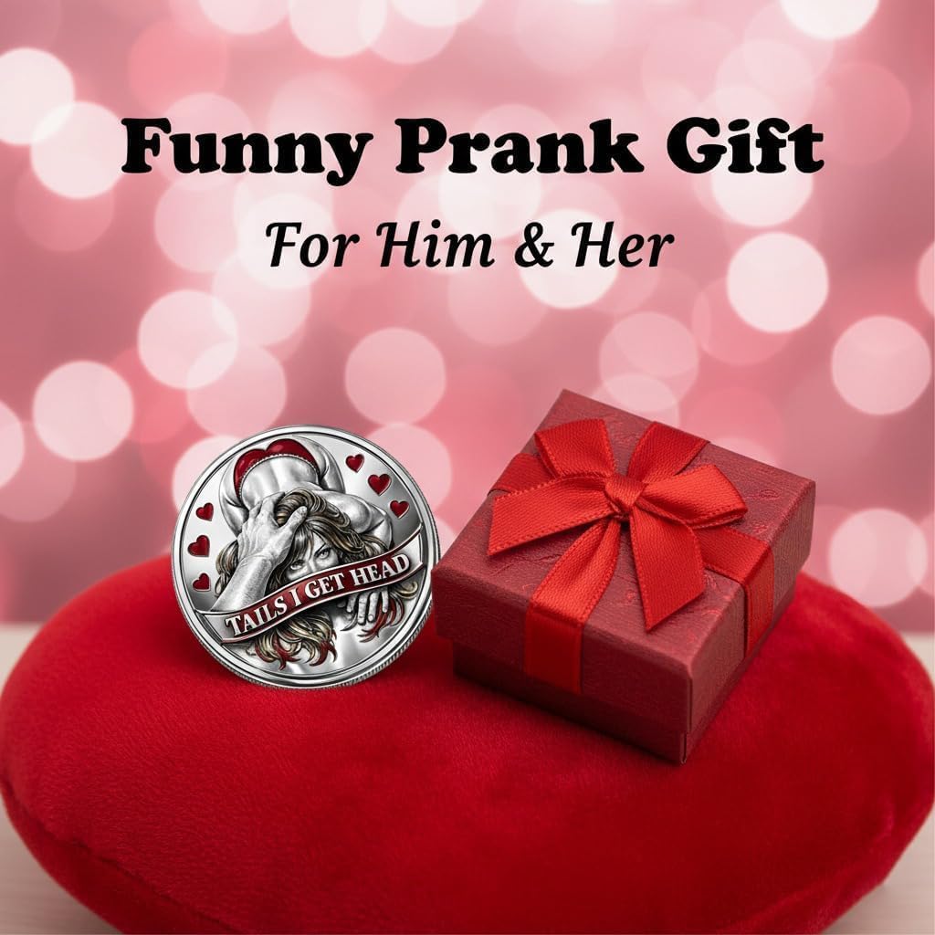 Heads I Get Tail/Tails I Get Head Commemorative Coin, Funny Heads and Tails Coins, Double-Sided Lucky Token, Heads I Get Tail Coin Humor Romantic Gift, Prank Gift for Valentine’s Day (A 1PCS)