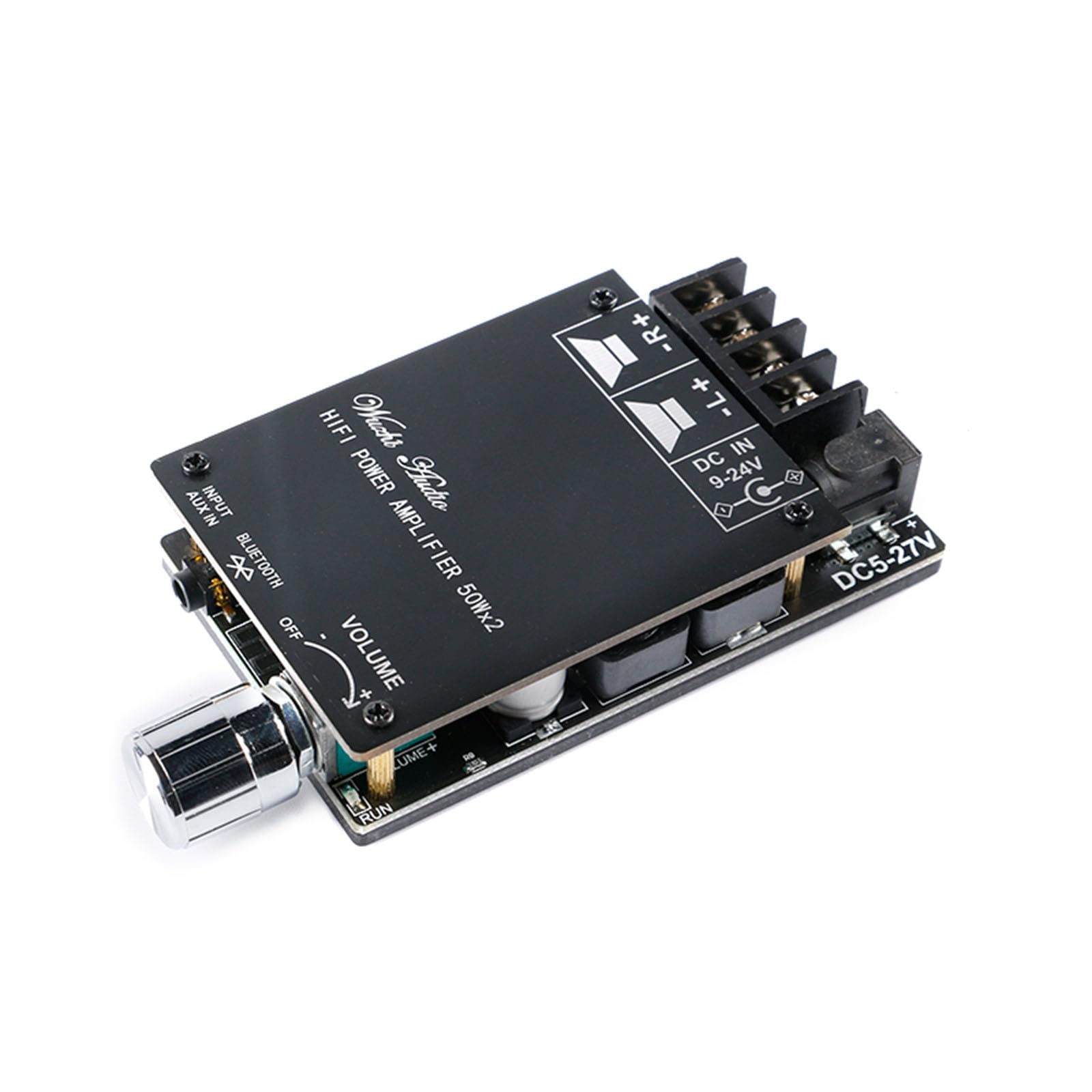 Mini Ampli Bluetooth 5.0 50W + 50W - Module Stéréo Pour Enceintes, Entrée USB/AUX, Facile à Brancher, Idéal Home Cinéma