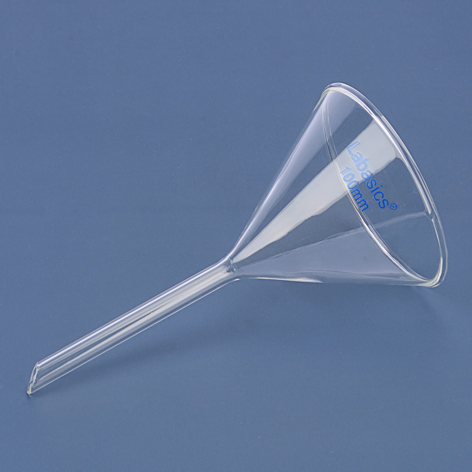 Labasics Borosilikatglas Trichter, 2er-Pack Schwere Glaswand Trichter Glass Funnel Kurzer Stiel 100 mm Durchmesser, 100 mm Stiellänge