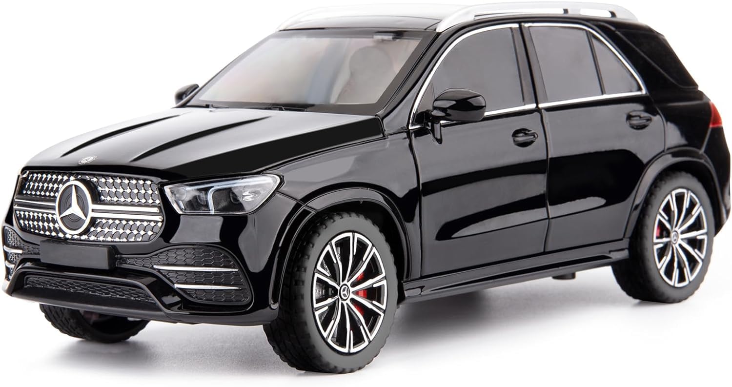 ARNIYAVALA Compatible for 1/24 Alloy Die-cast Benz GLE 350 Toy Car with Sound and Light Pull Back Collection Model Car for Kids Gift (Black)