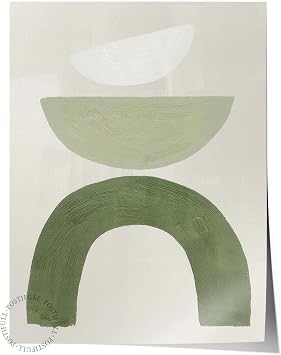 Postifull Green Graphic Shapes No2 Poster, Dikey Duvar Tablosu Comfort Serisi No108549;33 X 48  er evesiz Poster
