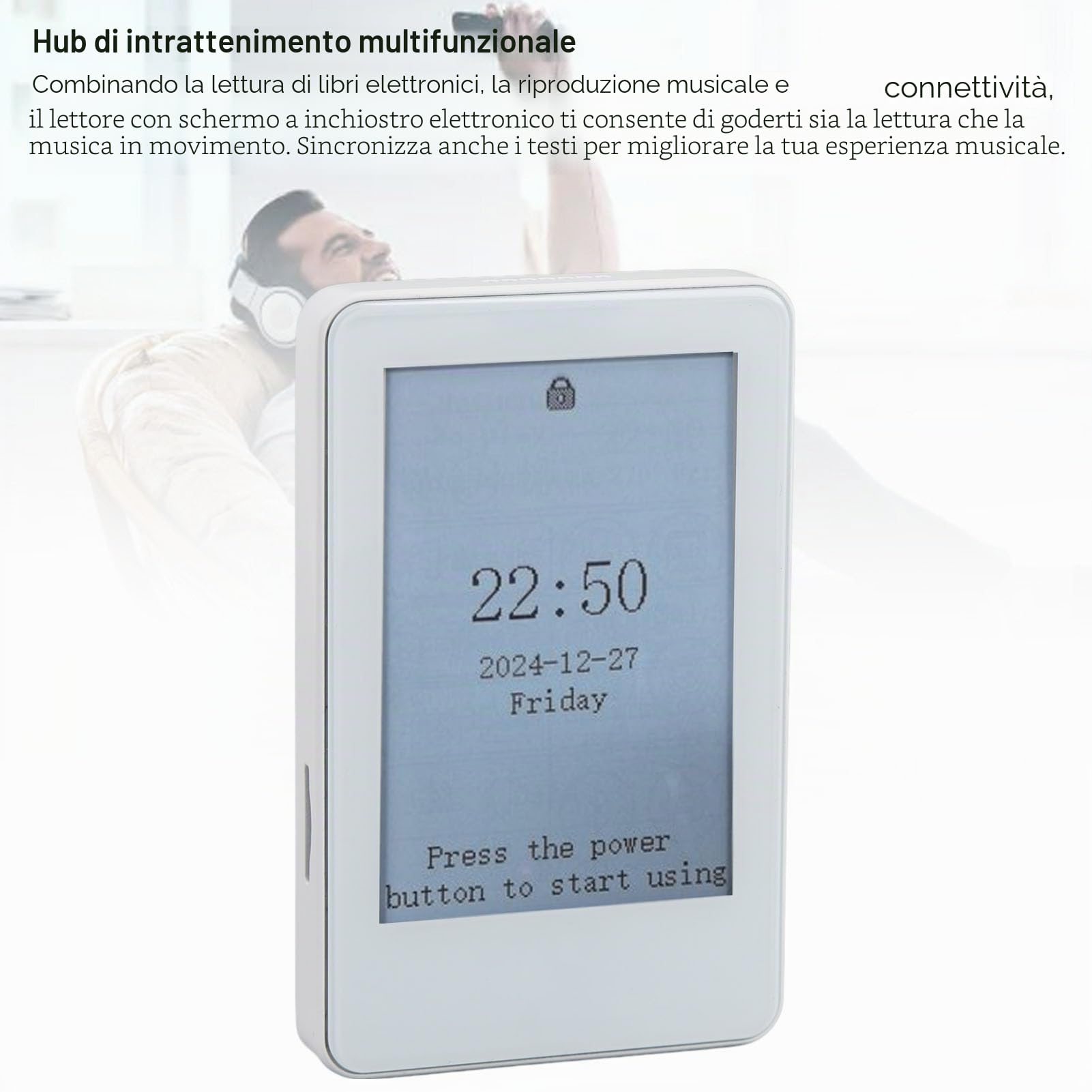 E -book Reader, Schermo a Inchiostro da 2,7 Pollici Compact Lettore di Libri Elettrici Leggeri, Lettore di Libri Elettronici Portatile Bluetooth MP3 Player, Espansione della
