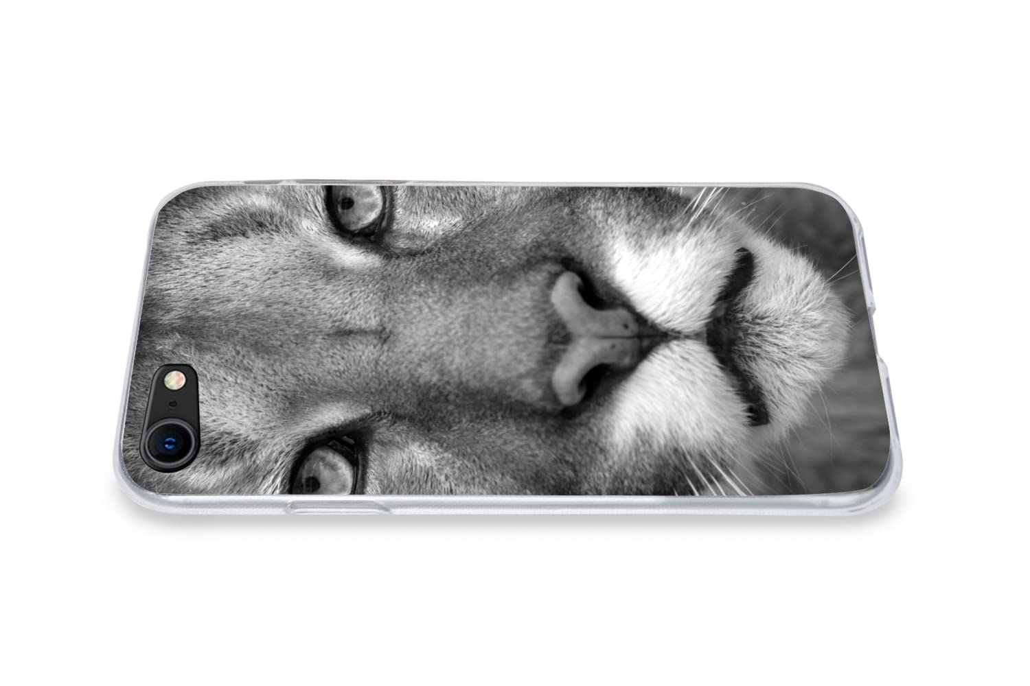 MuchoWow Funda para iPhone 8 - Pantera - Vida Silvestre - Negro - Blanco - Funda de Silicona/Funda Blanda para teléfono móvil