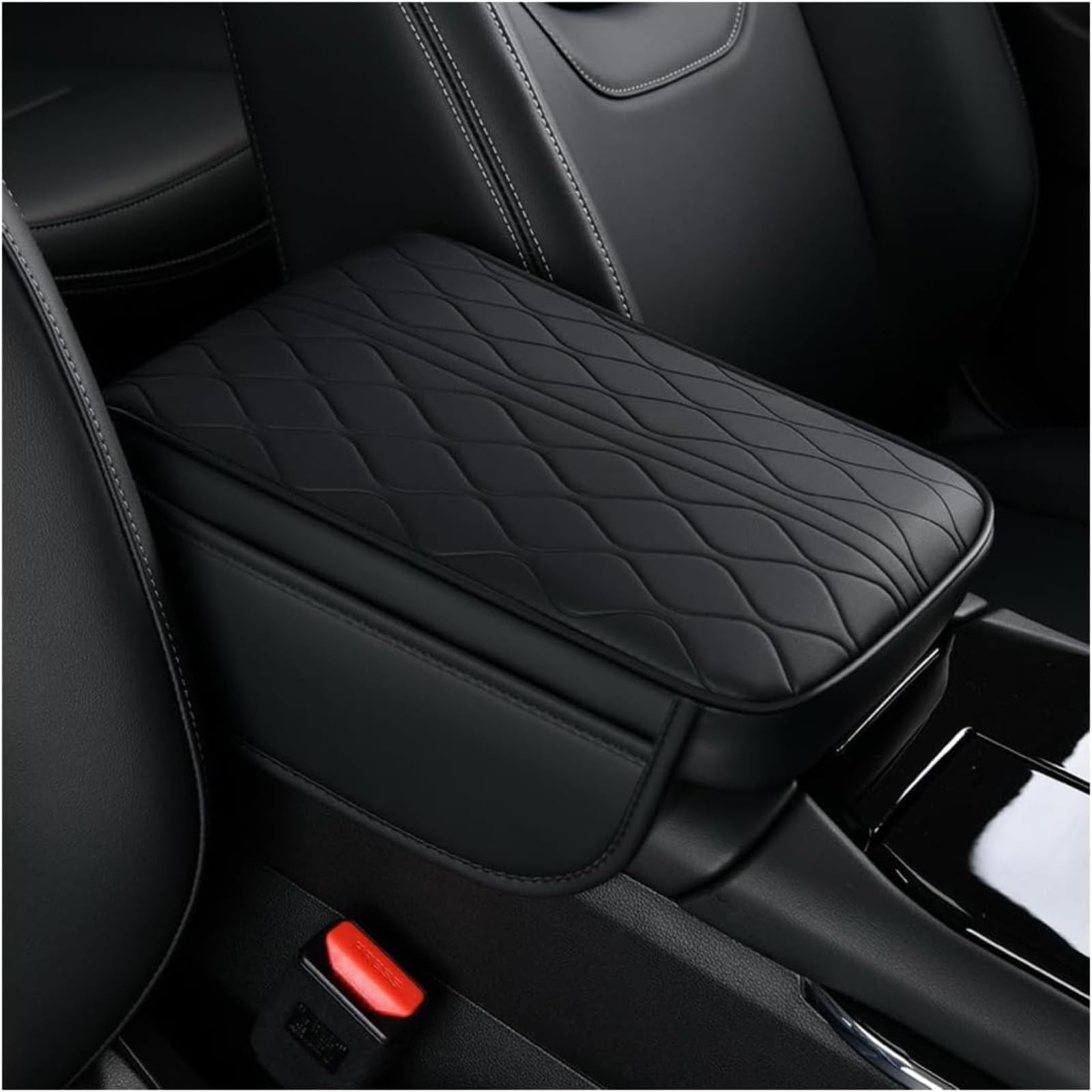 Copri Bracciolo Auto per MG MG3 Full Hybrid 2024 2025, Poggia Braccio per Auto Cuscino Antiscivolo Centrale Bracciolo Pad Imbottitura Cuscino Consolle,A/Black