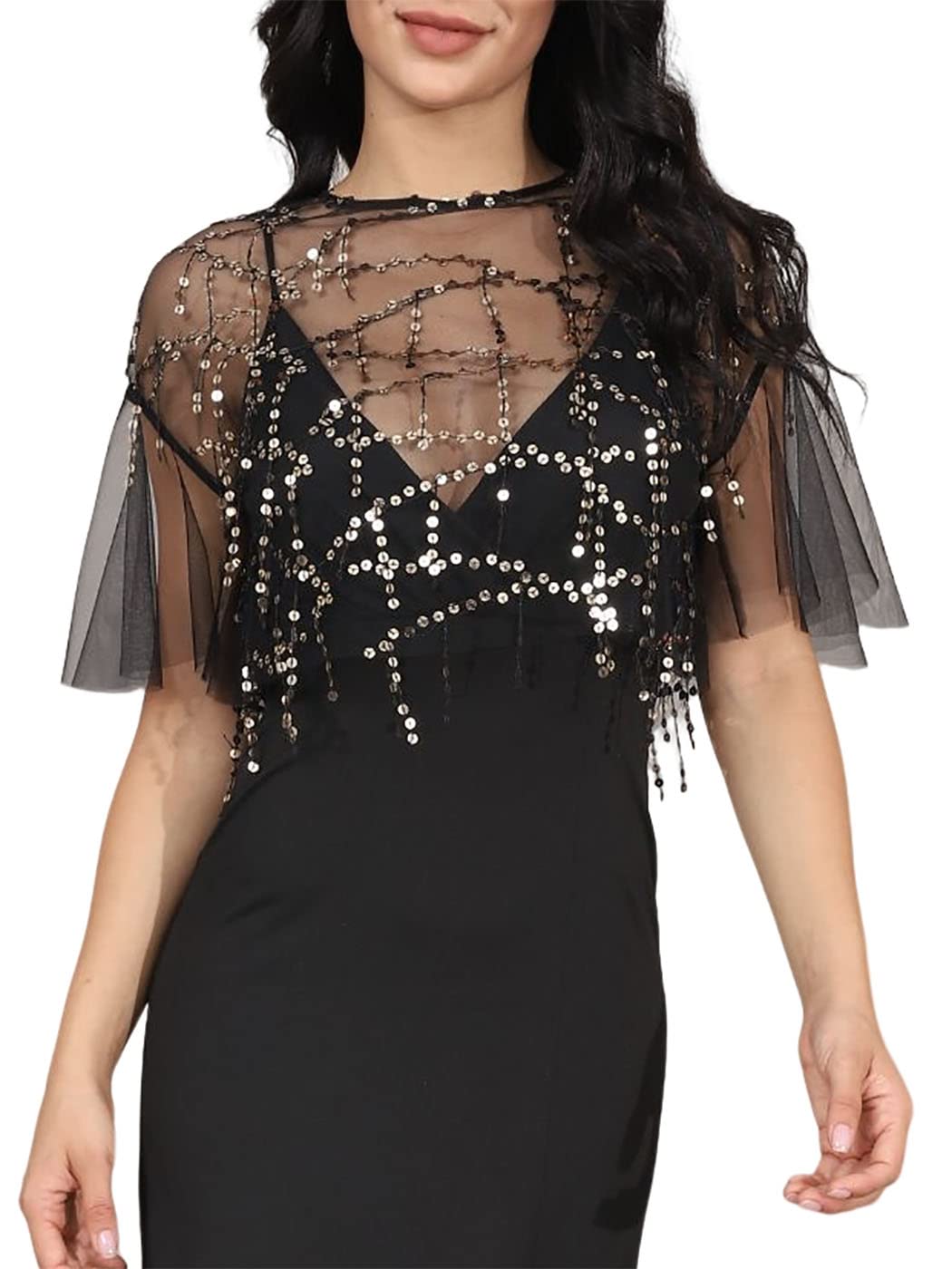 Unicra Chaqueta bolero de gasa de manga corta para boda, verano, gasa para novia, vestido corto para mujeres y niñas