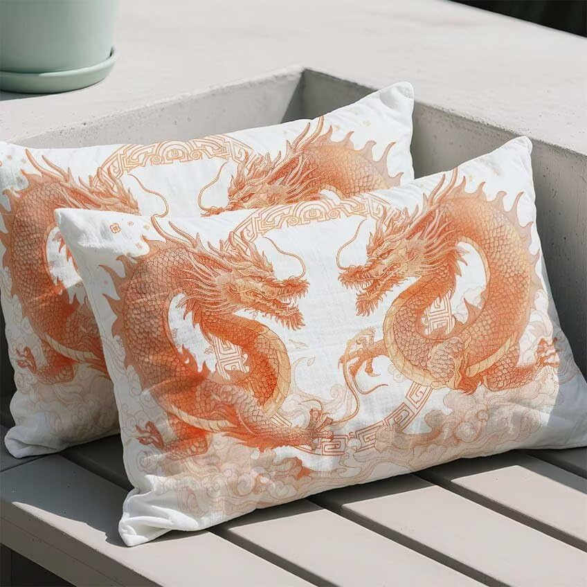 Housse de coussin rouge 60x80 imperméable pour canapé extérieur et décoration
