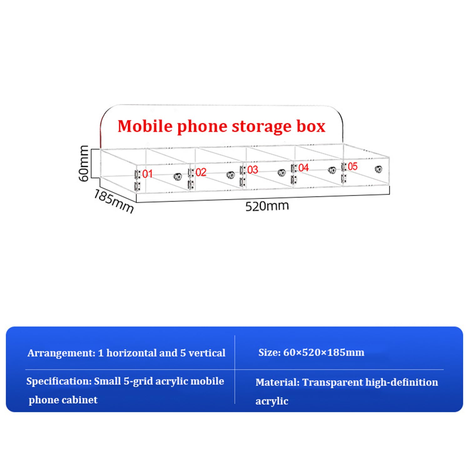 Caja Fuerte Acrílica para Teléfonos Móviles De Montaje En Pared con Puertas con Cerradura - Caja Transparente para Guardar Teléfonos En Aulas Oficinas O Escuelas