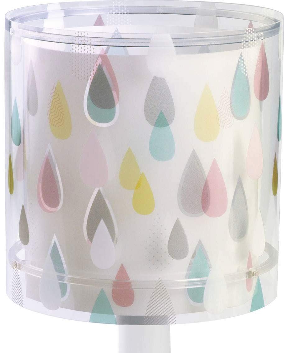 Dalber Lámpara Mesilla Infantil Juvenil Escritorio Color Rain Gotas Agua Multicolor, 41431, E14