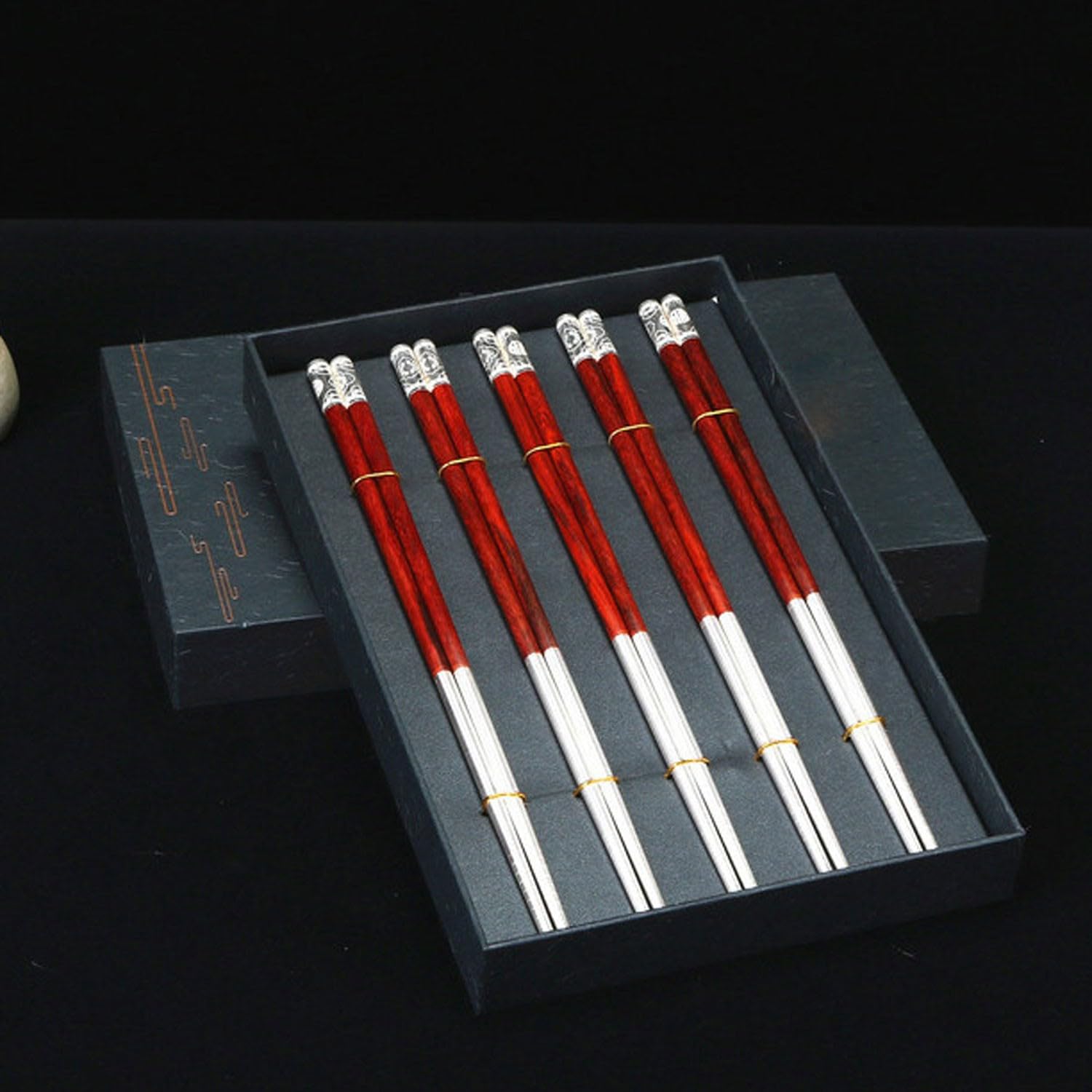 BBAUER chopsticks essstäbchen sushi stäbchen25 cm großes Essstäbchen-Set für den Haushalt, rutschfeste Essstäbchen aus hochwertigem Material(Color:B,Size:4 pairs)