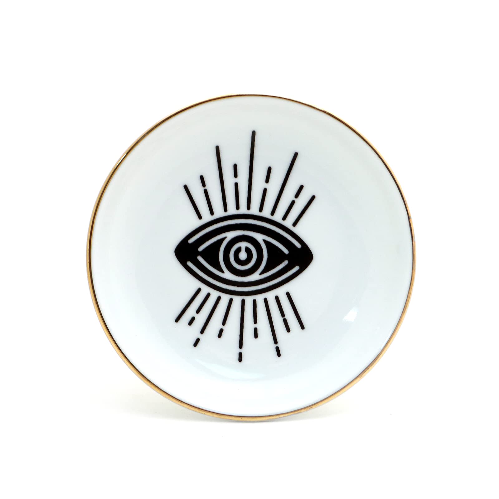 Third Eye ring dish, ring holder with 22 K gold, celestial gifts - Lennymud by Lorrie Veasey