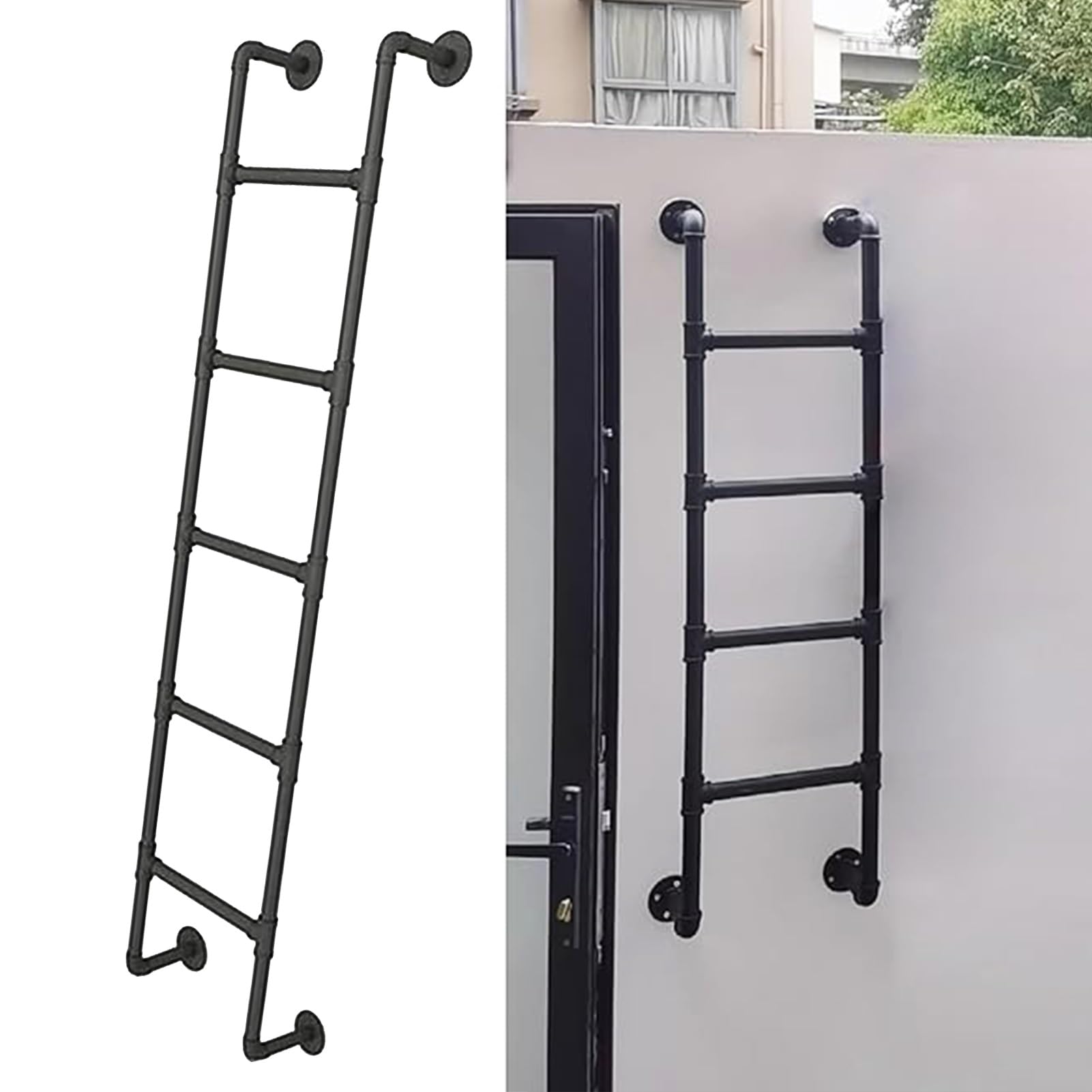 Escalera de metal para pared: salida segura de sótanos y altillos