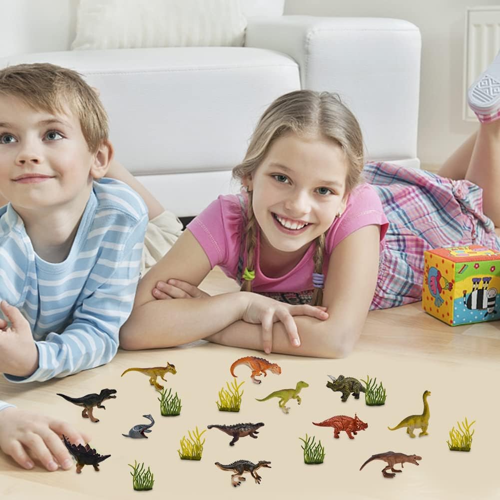 13 Pcs Mini Dinosaur Toy Set,Mini Plastic Dinosaurs Figures,Dinosaur