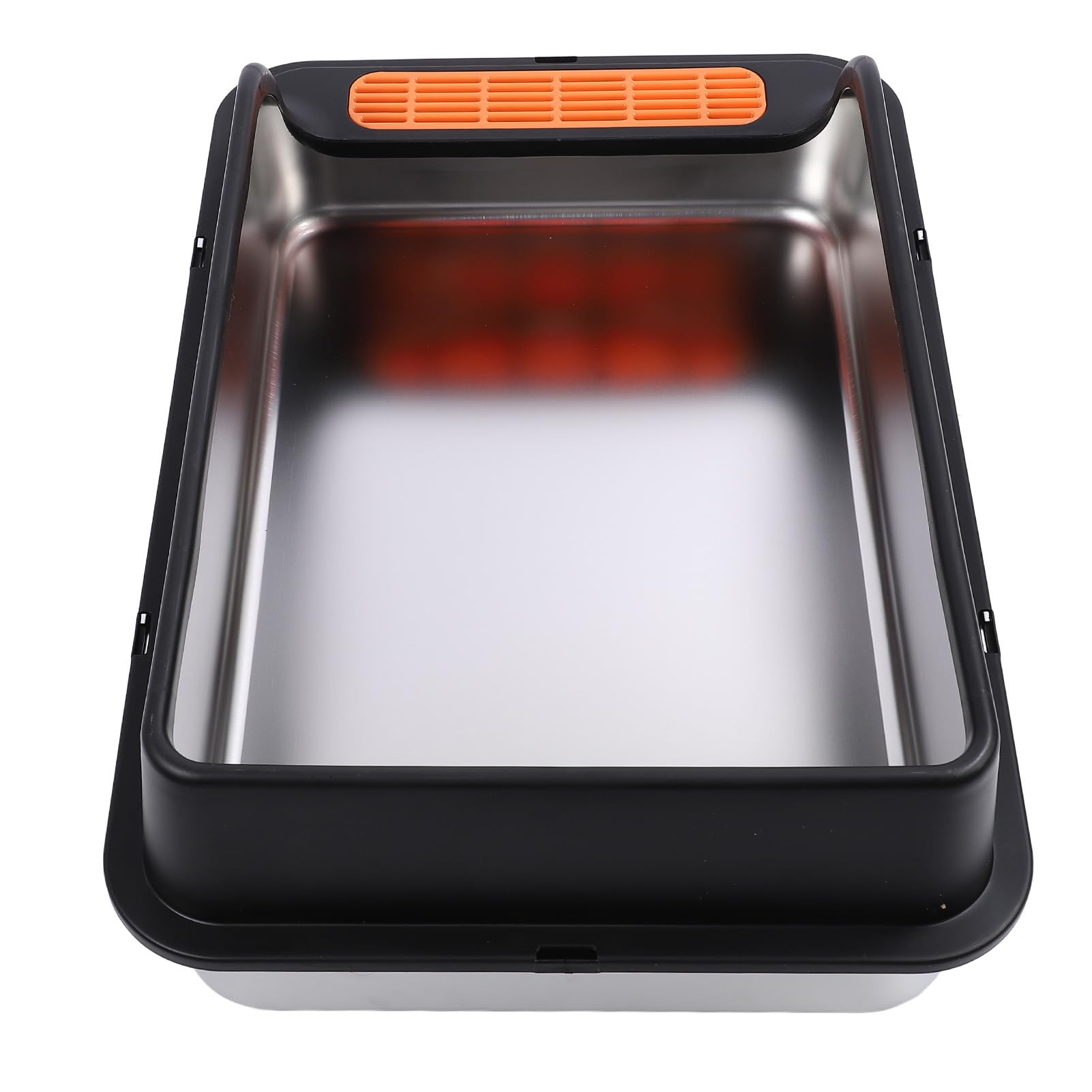 Arenero para Gatos, arenero Grande de Metal, Caja de de Acero Inoxidable, a Prueba de Salpicaduras, Caja de de Alta Cara con Filtro de Pedal para Gatos domésticos (L (4,43 x 5,41